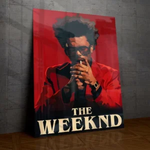 Home the weeknd iconic red portrait metal poster main image